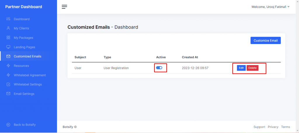 Edit your Email Details