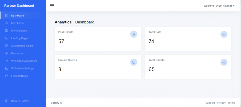 Package dashboard