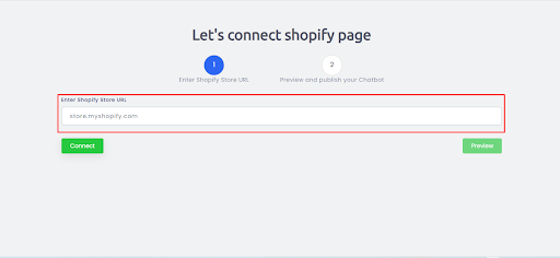 connect shopify page